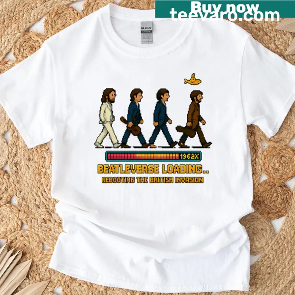 Illustrative Beatleverse design T-shirt celebrating The Beatles