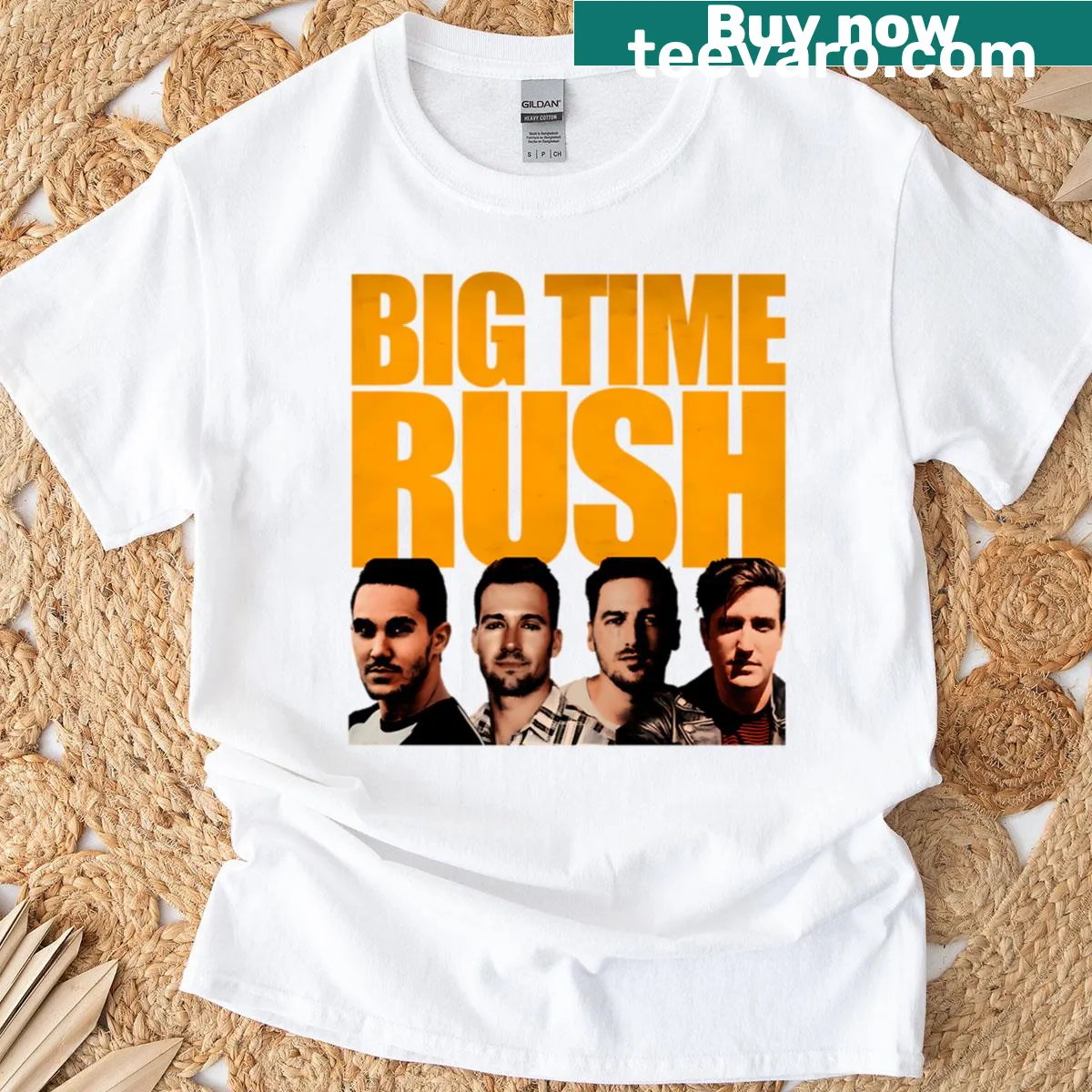 T-shirt with playful typography for Big Time Rush. — on a men's t-shirt