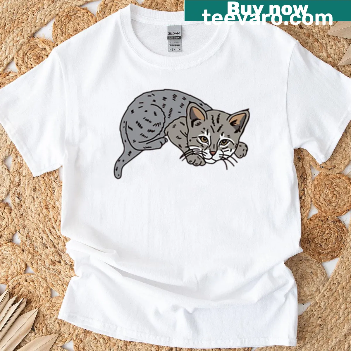 Cute Bobcat Baby T-shirt with playful graphic design — on a men's t-shirt