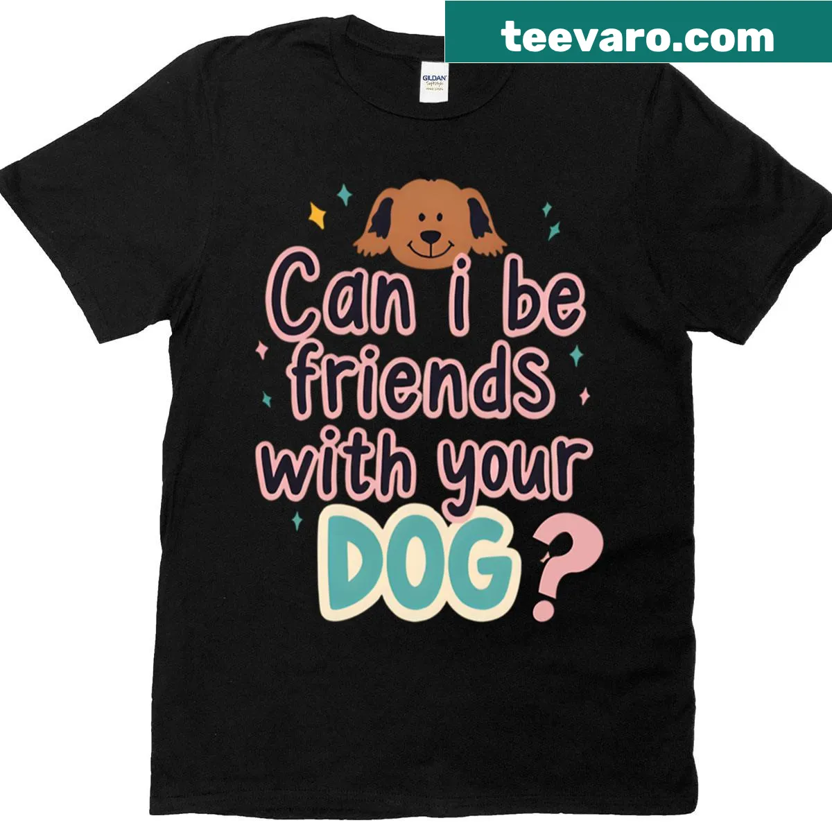 Playful t-shirt asking to be friends with your dog — on a men's t-shirt