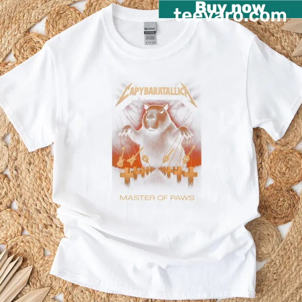 Capybaratallica T-shirt featuring playful capybara design