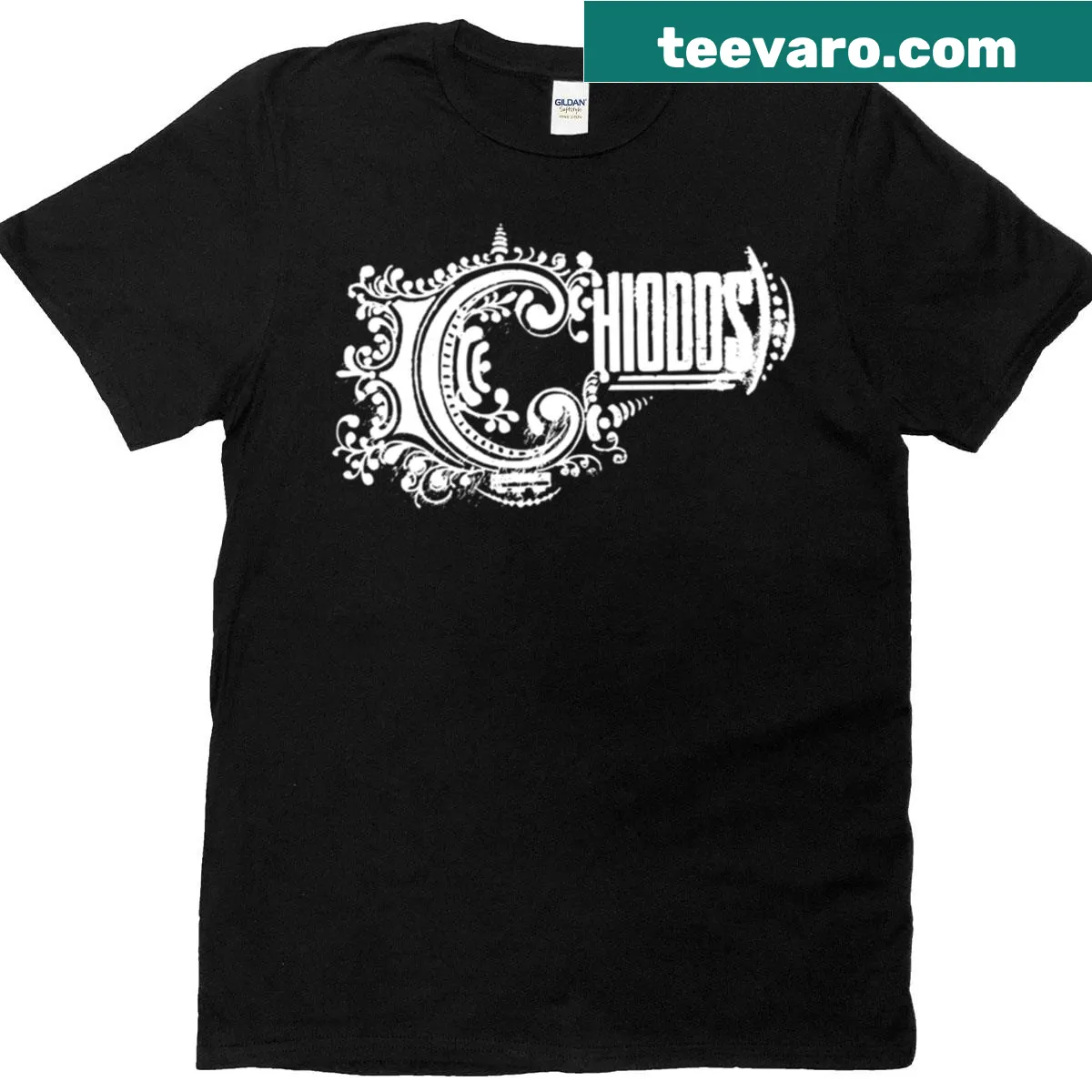 T-shirt featuring bold Chiodos HD logo design. — on a men's t-shirt