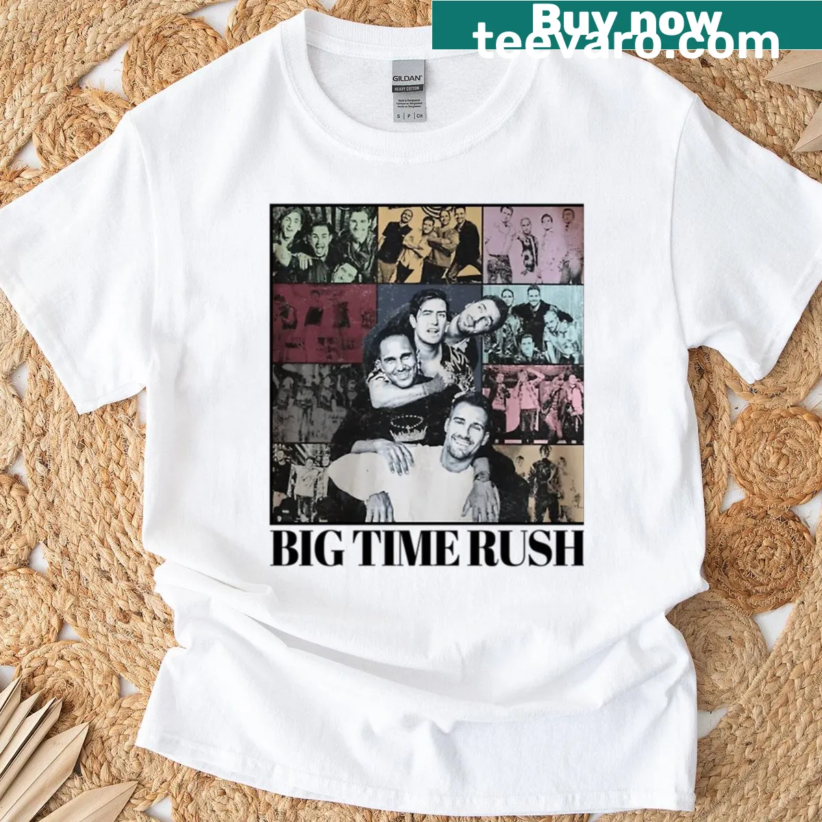 Vintage boy band logo T-shirt for concert lovers — on a men's t-shirt