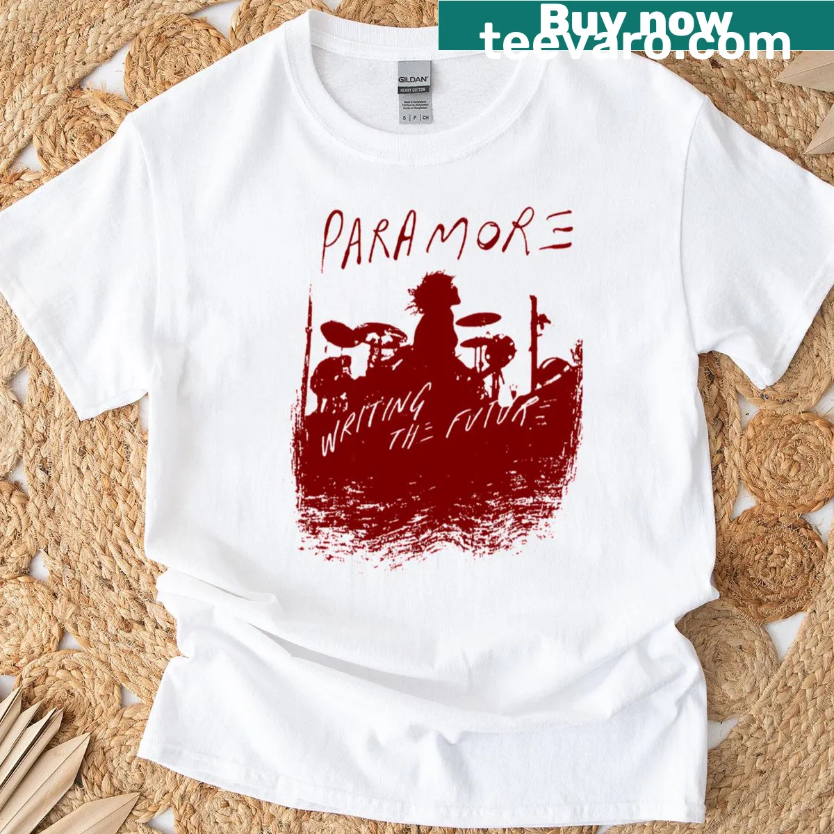 Concert tour t-shirt featuring pop band design — on a men's t-shirt