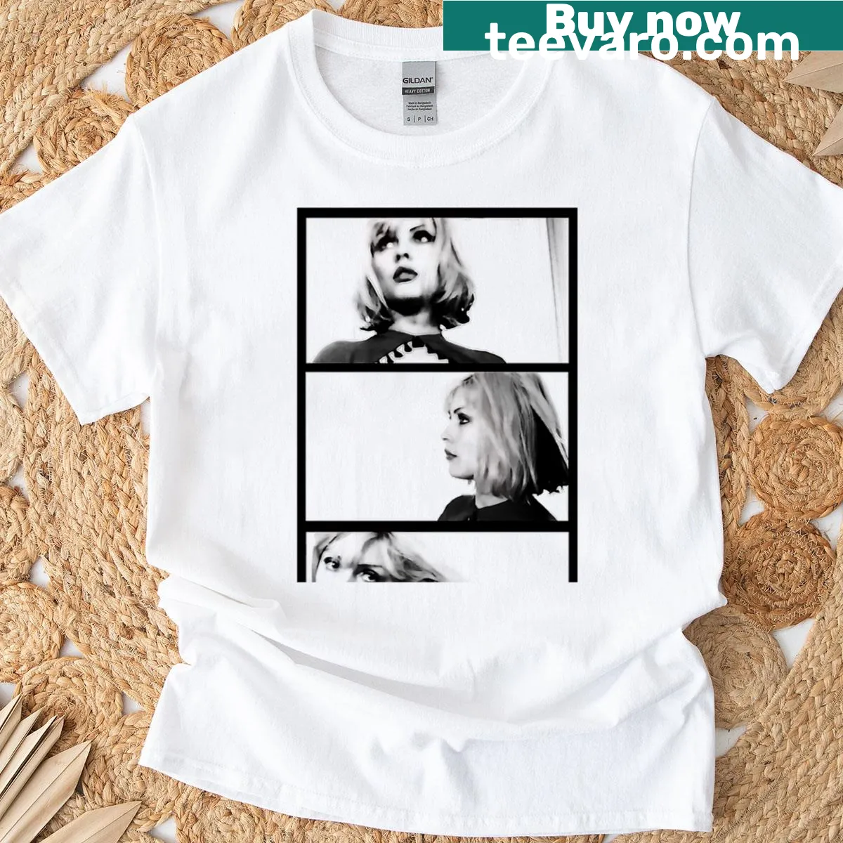 Debbie Harry punk T-shirt featuring a stylish illustration — on a men's t-shirt