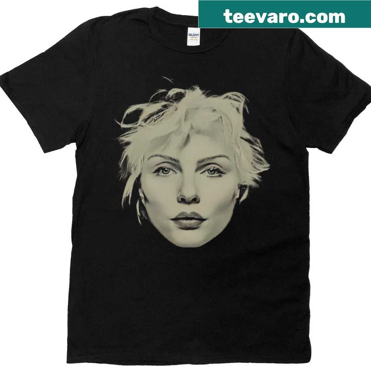 Vintage-style t-shirt featuring Debbie Harry design — on a men's t-shirt