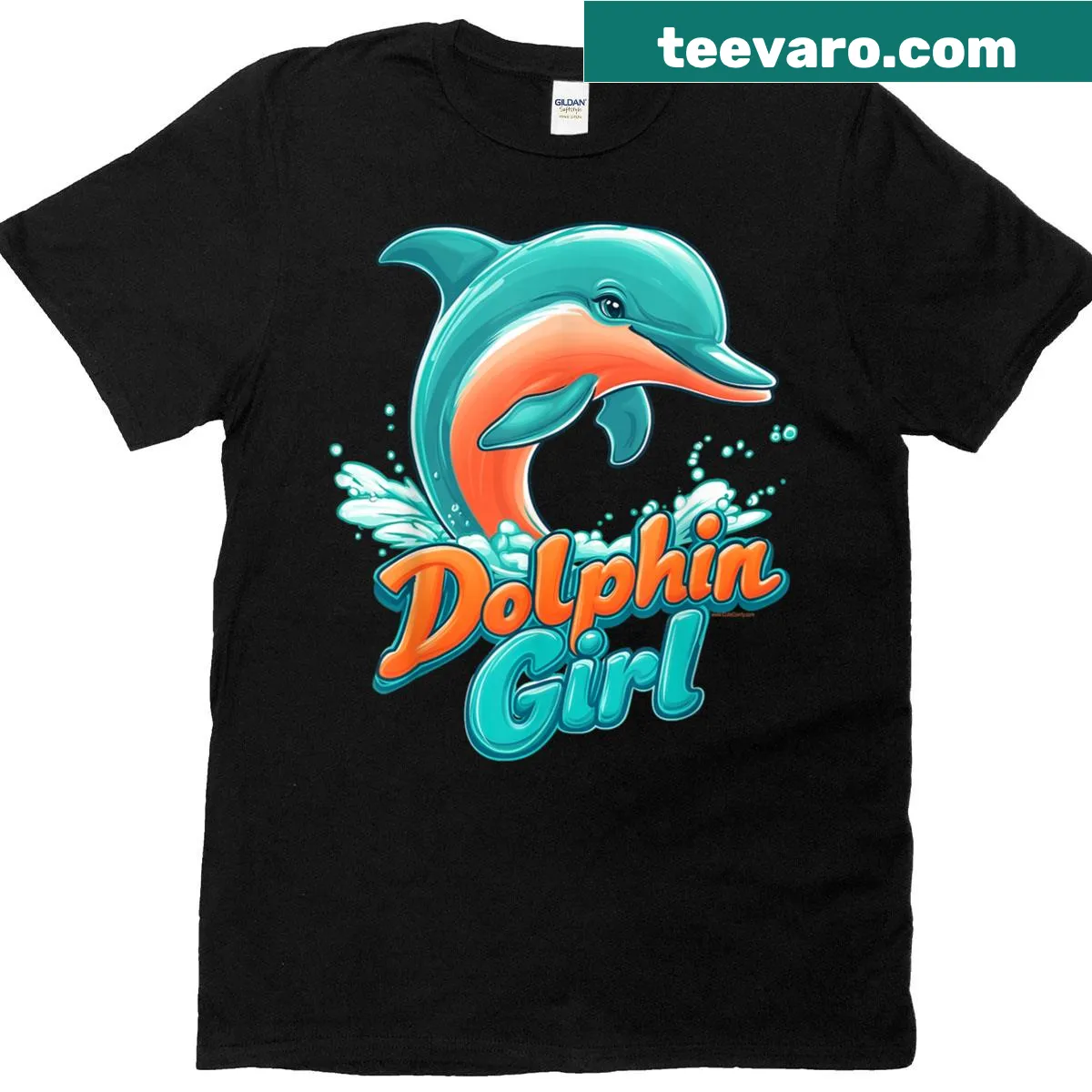 Dolphin graphic t-shirt for women celebrating Miami Beach. — on a men's t-shirt