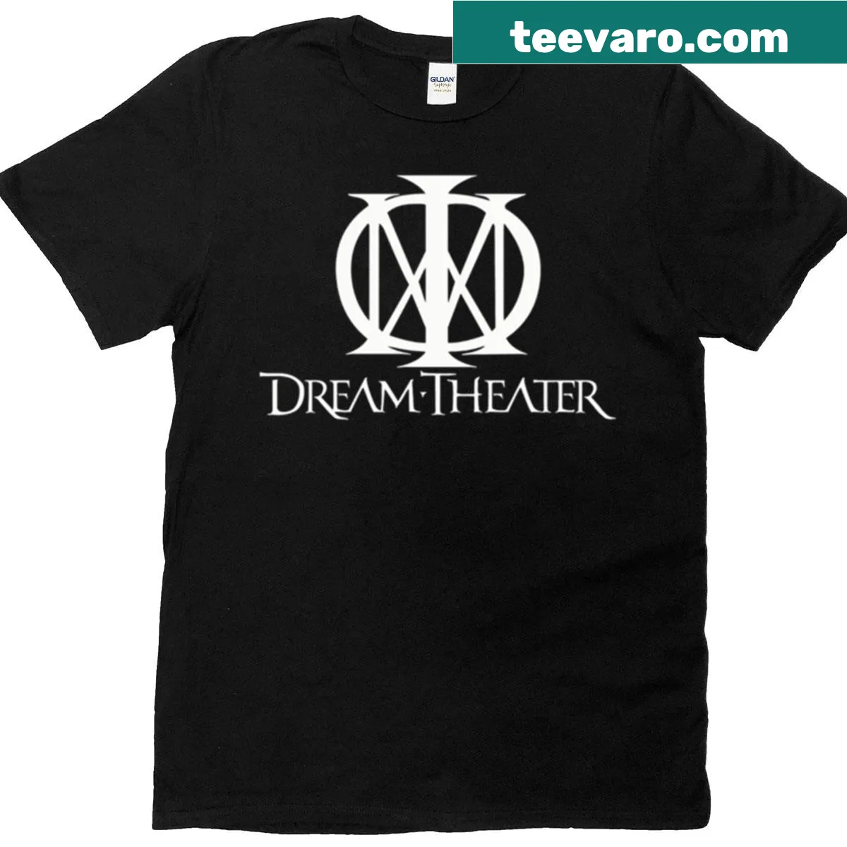 Dream Theater band logo printed on a t-shirt — on a men's t-shirt