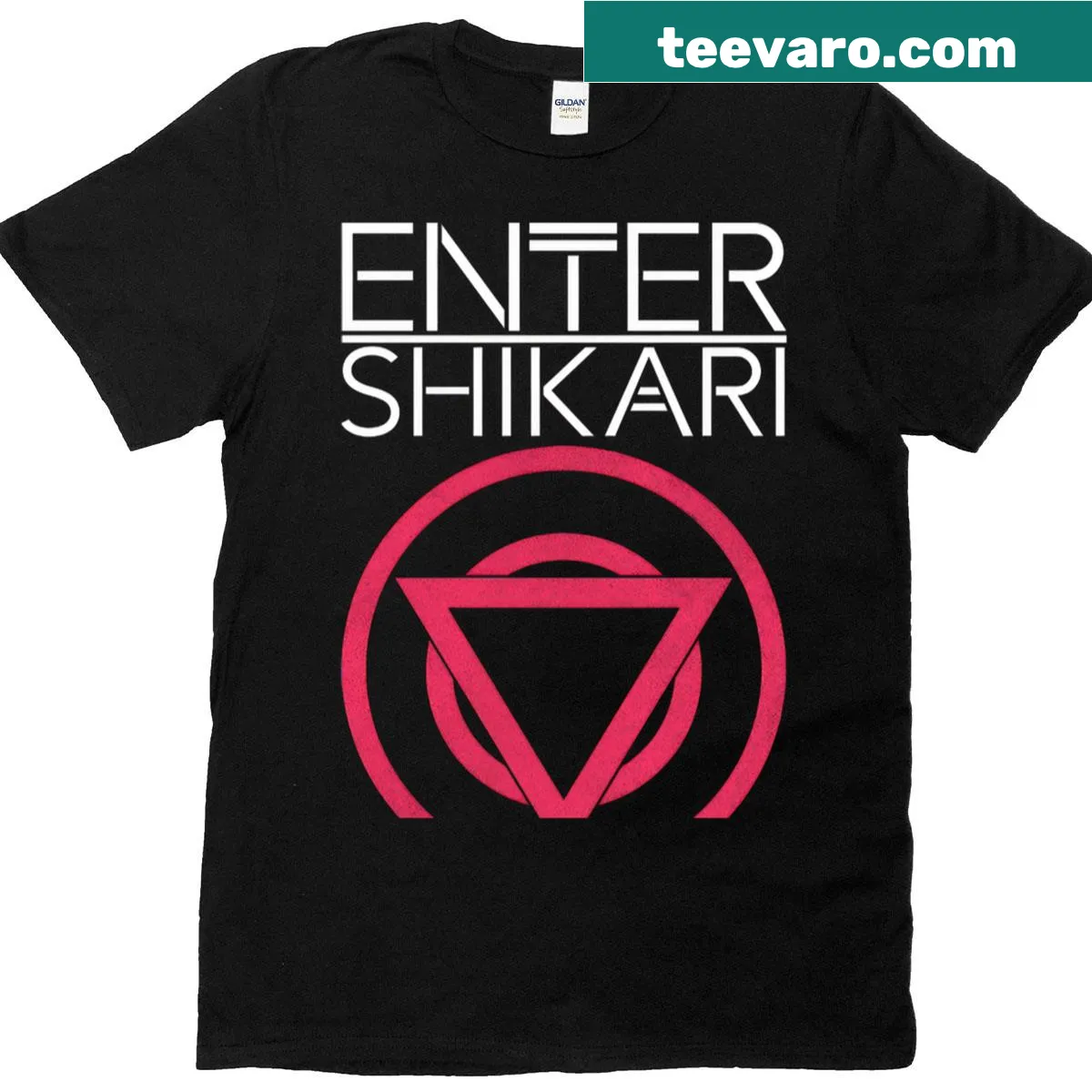 Enter Shikari band t-shirt featuring bold logo design — on a men's t-shirt
