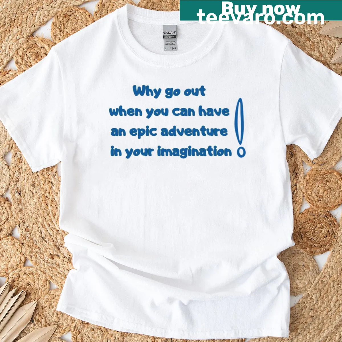 T-shirt with an adventurous graphic promoting exploration — on a men's t-shirt