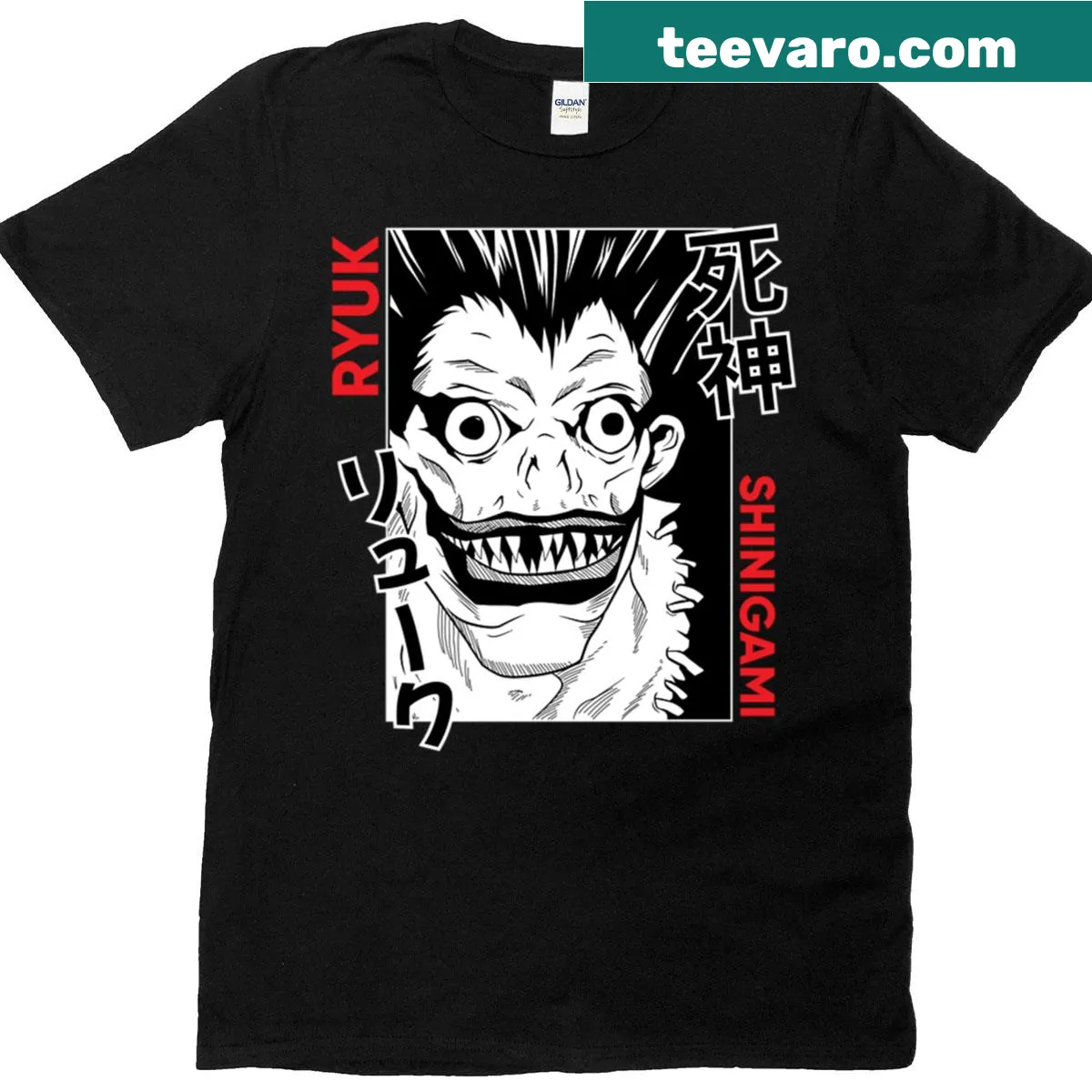 Chilling Shinigami illustration T-shirt for fans of supernatural themes — on a men's t-shirt