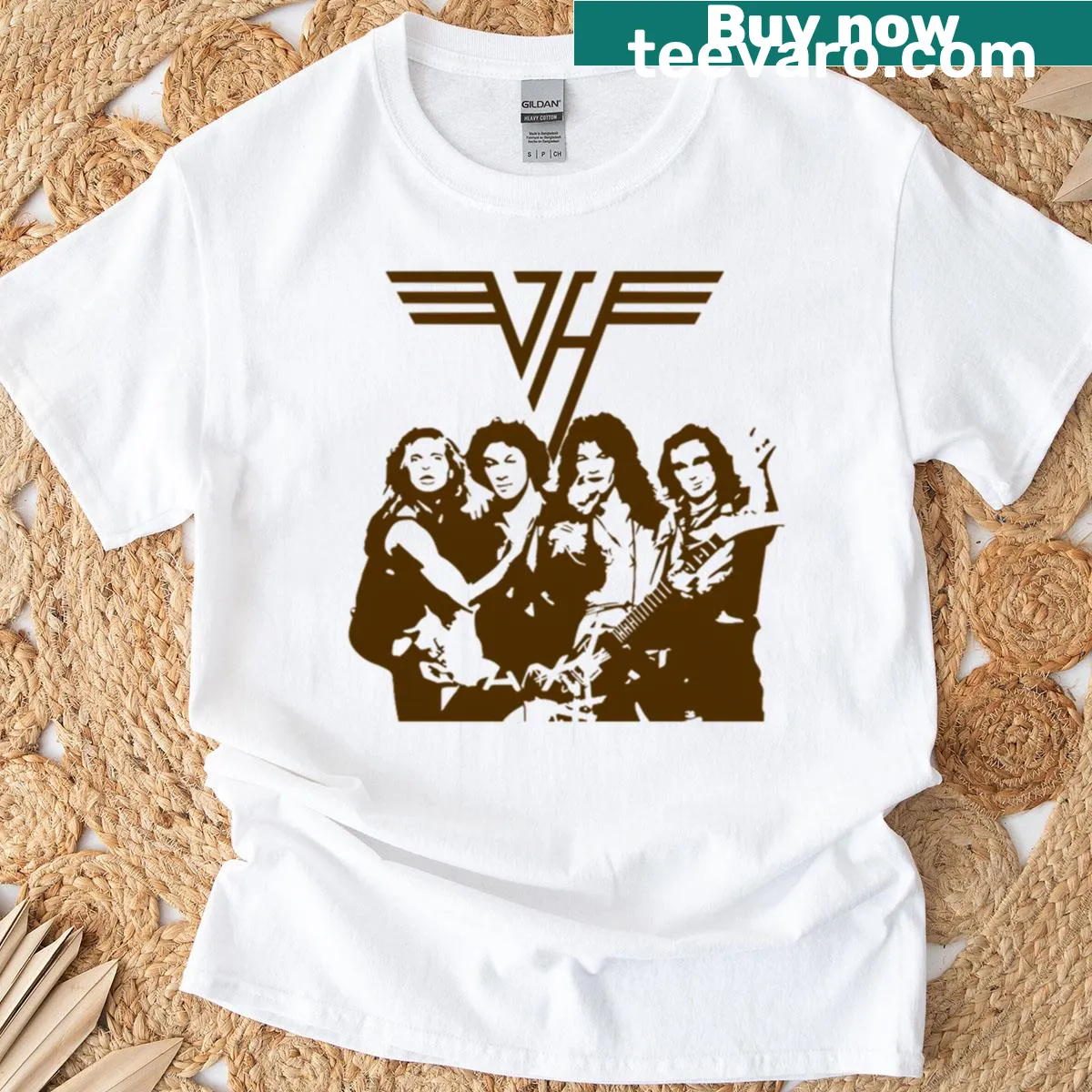 Vintage fan art logo band T-shirt celebrating concert memories — on a men's t-shirt