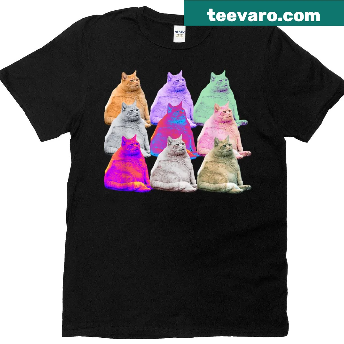 Cute T-shirt with an illustration of a fat cat — on a men's t-shirt