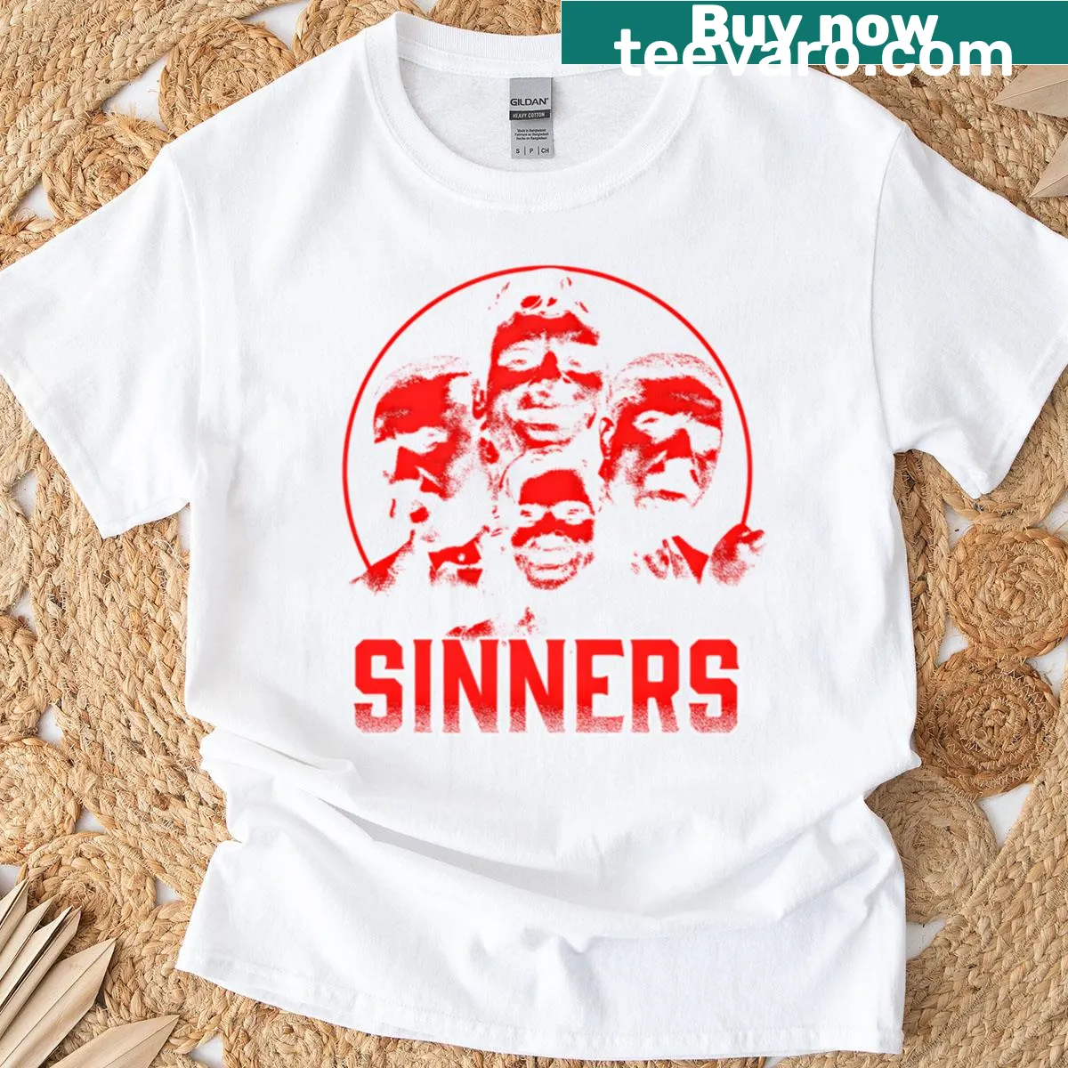Retro-inspired horror movie graphic T-shirt — on a men's t-shirt