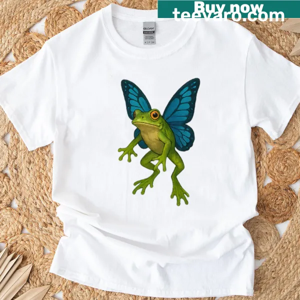 Frog with butterfly wings illustration graphic