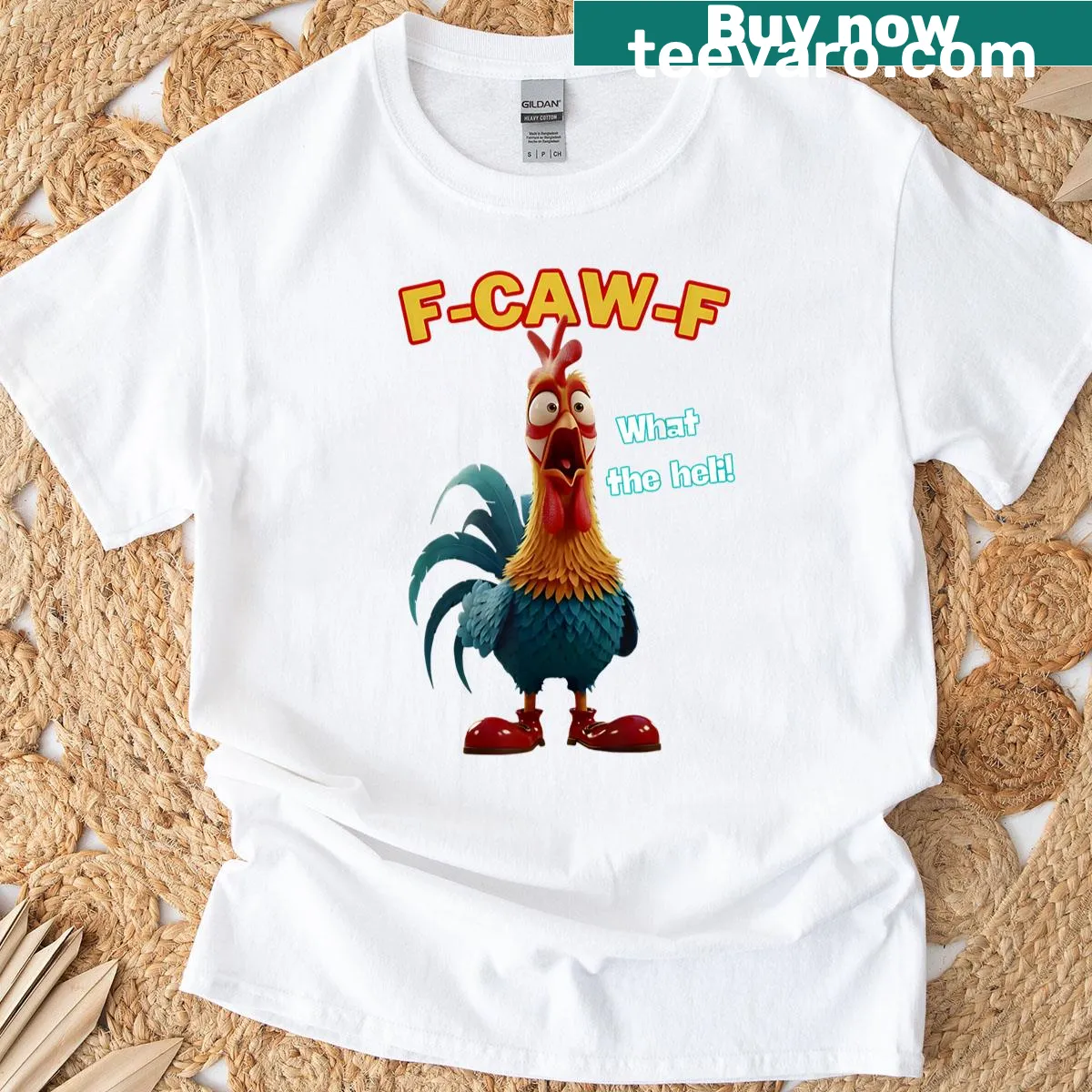 Humorous chicken-themed tee with funny poultry saying — on a men's t-shirt