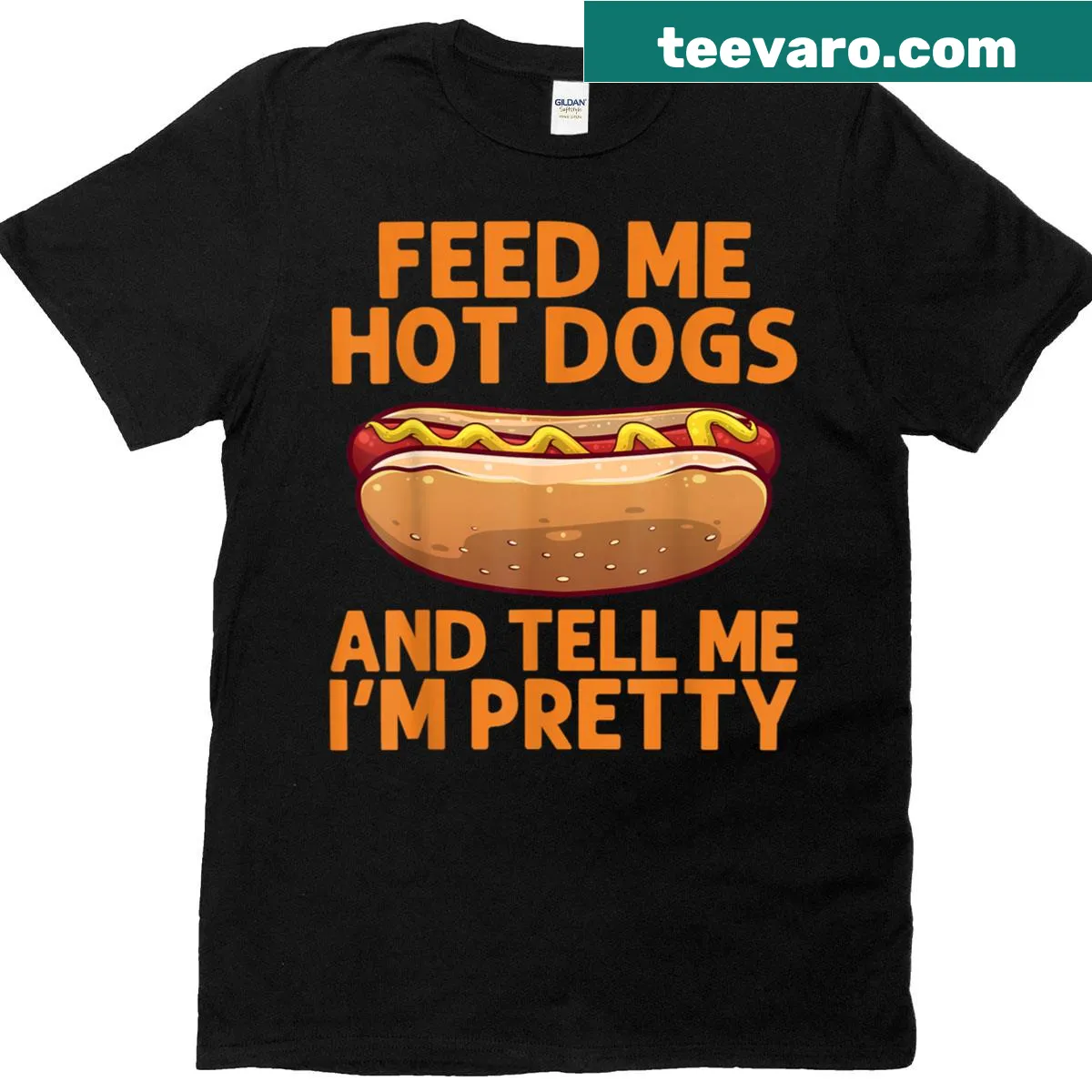 Illustration of a funny hot dog design on a T-shirt — on a men's t-shirt