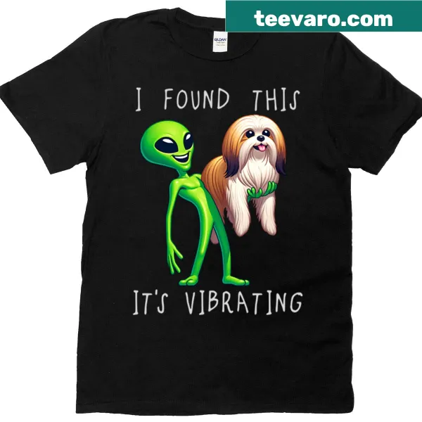 Funny T-shirt with a Lhasa Apso alien and playful text