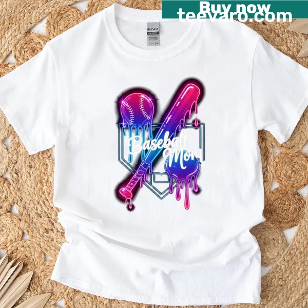 Whimsical baseball and ice cream graphic with a humorous mom message
