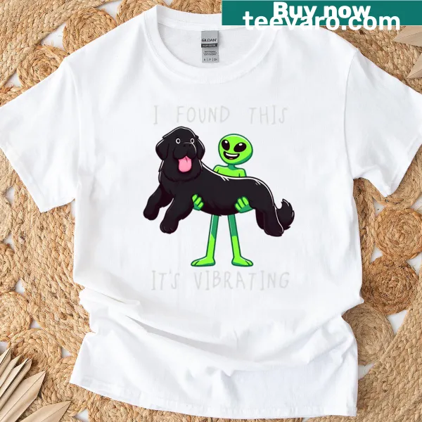 Cartoon Newfoundland dog t-shirt with funny text for kids