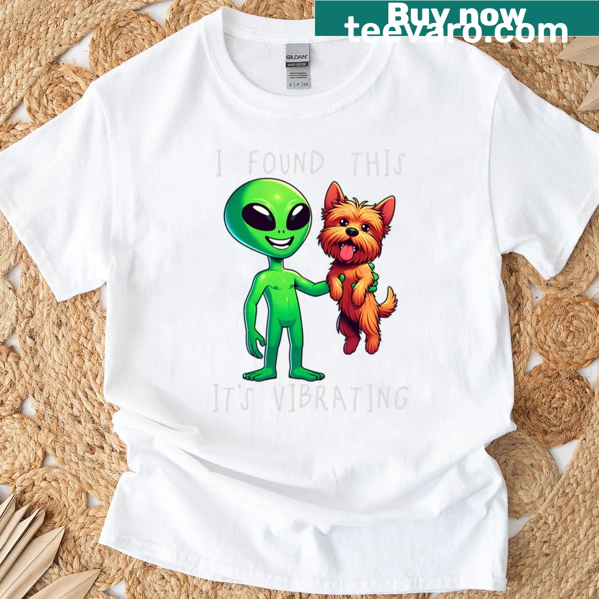 Norfolk Terrier graphic t-shirt with humorous design for kids — on a men's t-shirt