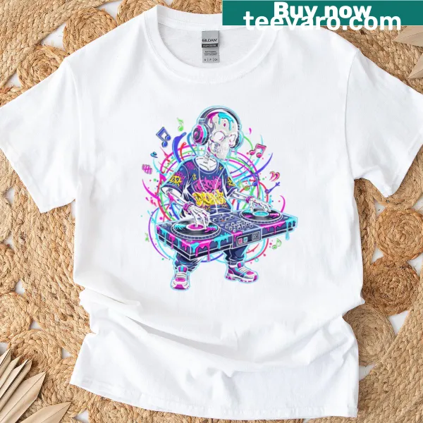 Skeleton baseball t-shirt with playful dripping effect for kids