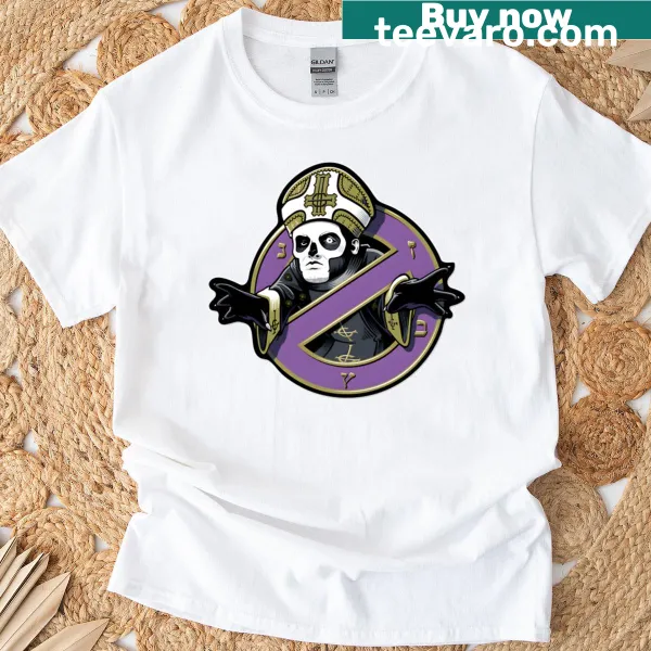 Cartoon-style T-shirt featuring a humorous ghost design from Ghostbusters.