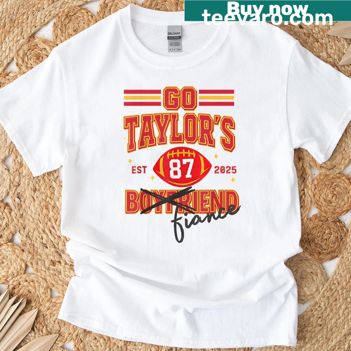 Retro fiancé T-shirt celebrating engagement — on a men's t-shirt