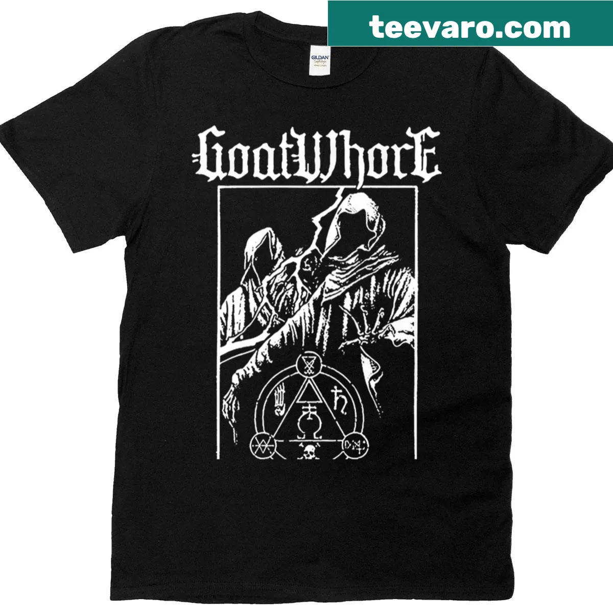 Edgy Goatwhore design t-shirt perfect for music lovers — on a men's t-shirt