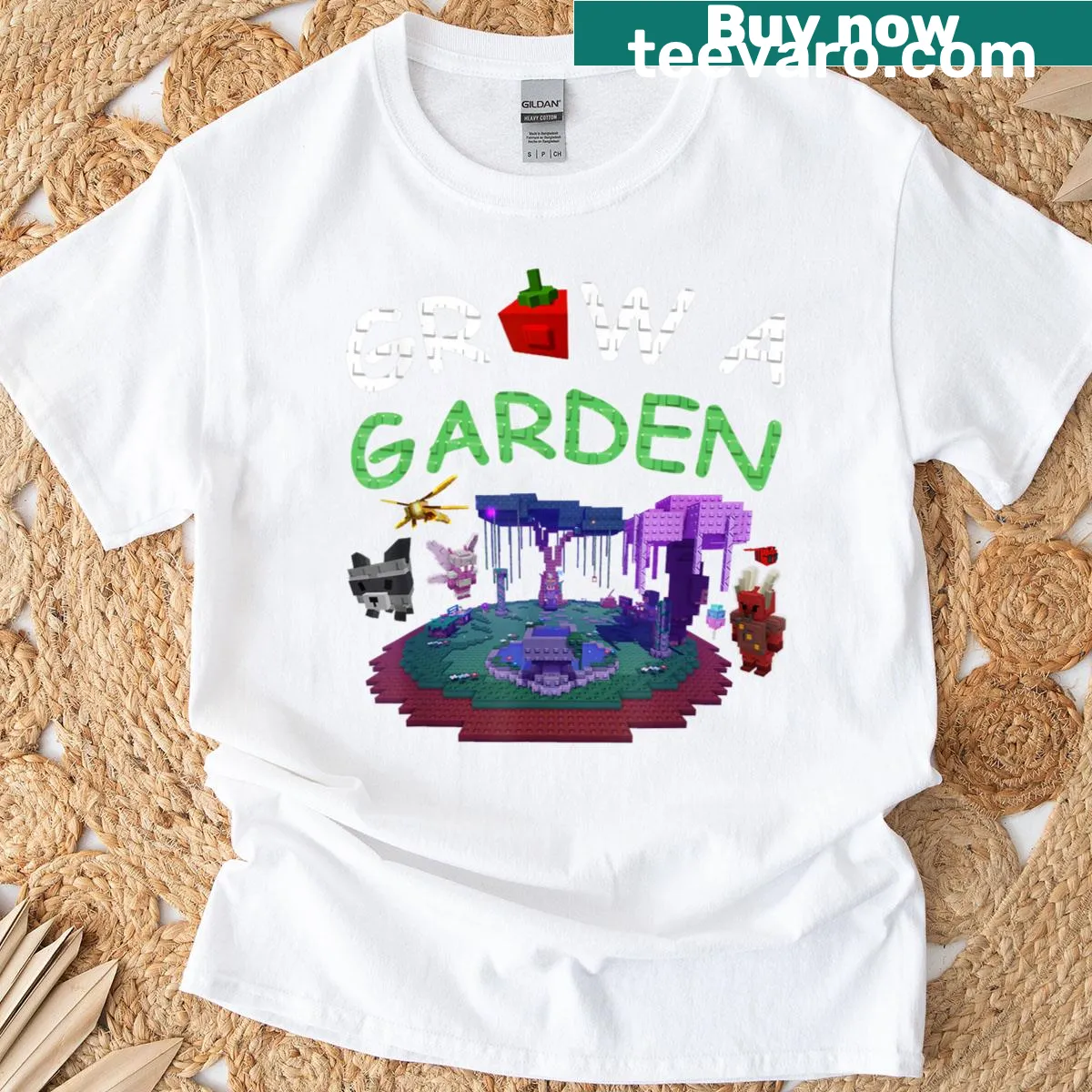 Kids t-shirt promoting gardening with gaming themes — on a men's t-shirt