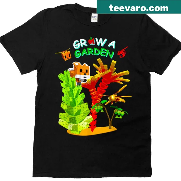 Whimsical garden-themed graphic for gamers t-shirt