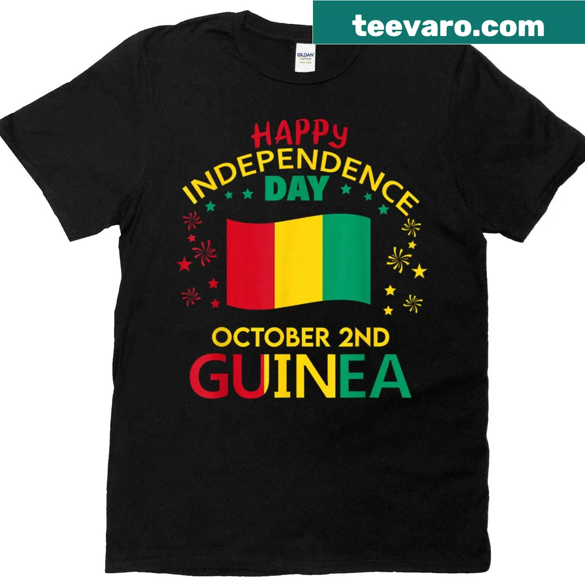 Guinea Independence Day t-shirt with the national flag — on a men's t-shirt