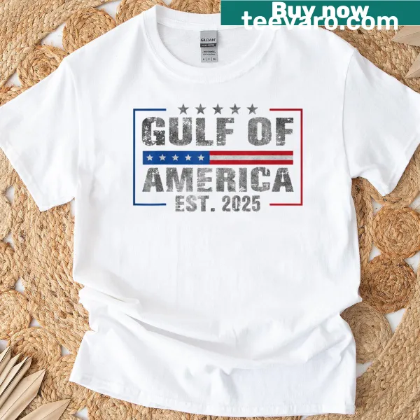 Gulf Of America t-shirt featuring the USA flag