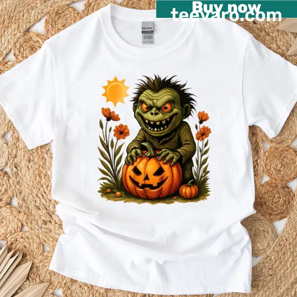 Playful Halloween Creepy Little Monster t-shirt with fun graphics