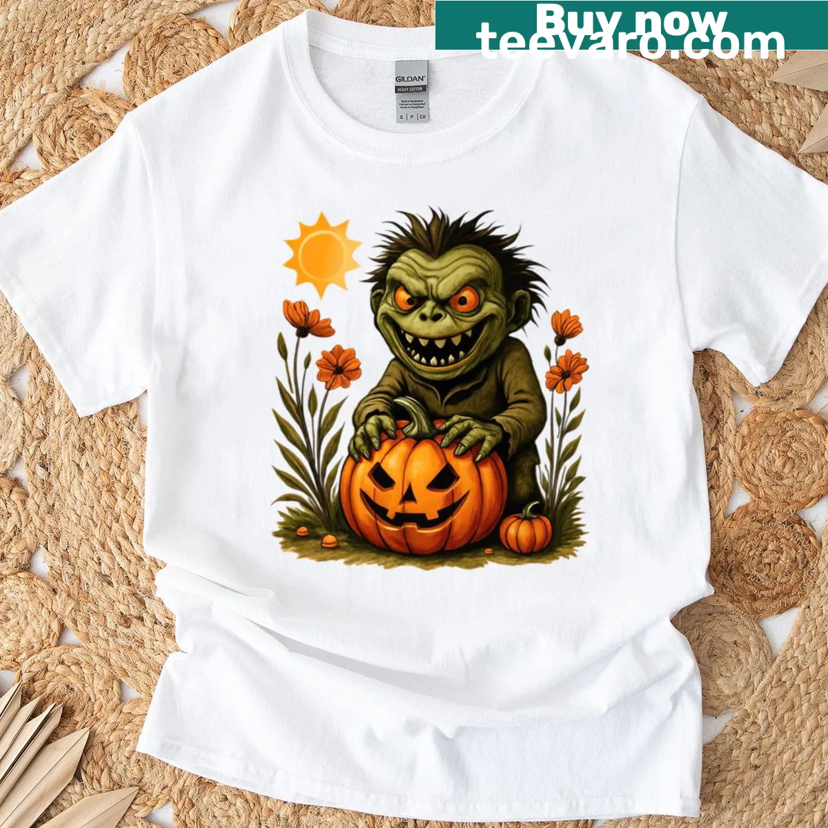 Playful Halloween Creepy Little Monster t-shirt with fun graphics — on a men's t-shirt
