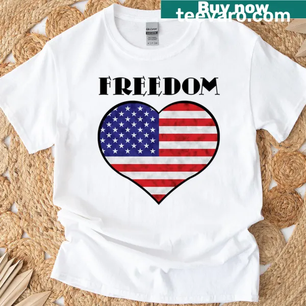 Patriotic t-shirt with USA flag and watercolor design