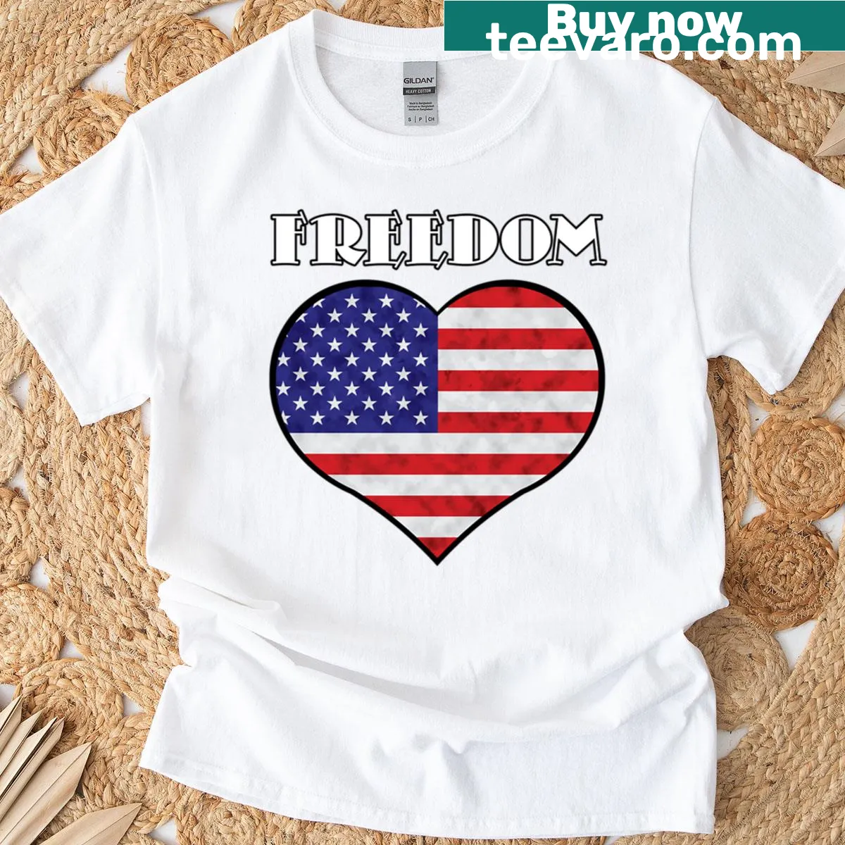 Patriotic t-shirt featuring a marble-textured USA flag design — on a men's t-shirt