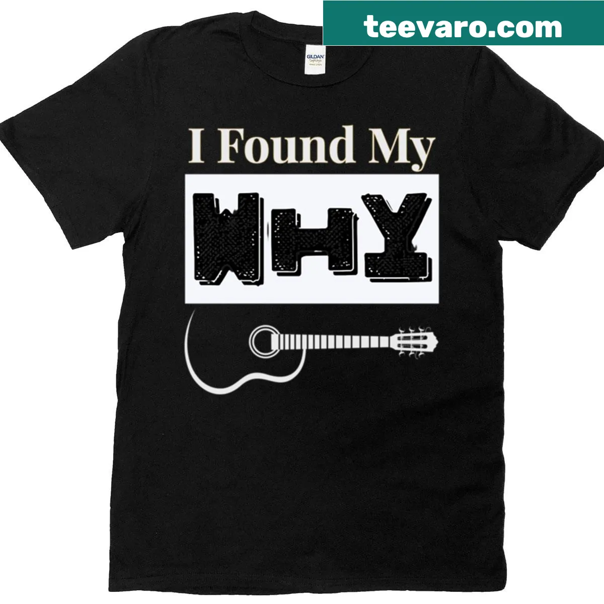 Inspirational 'I Found My Why' guitarist t-shirt for musicians — on a men's t-shirt
