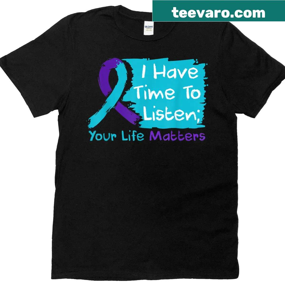 Mental health t-shirt with the message "I Have Time To Listen" — on a men's t-shirt