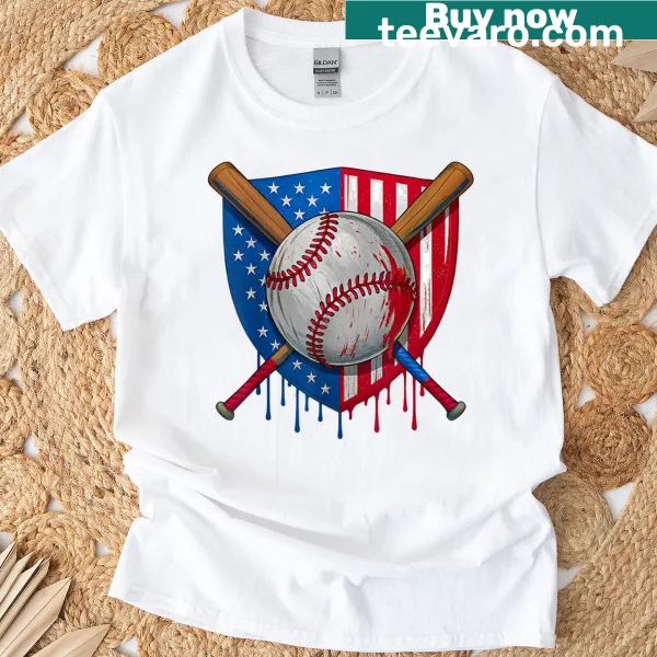 Youth baseball t-shirt with ice cream and baseball graphic
