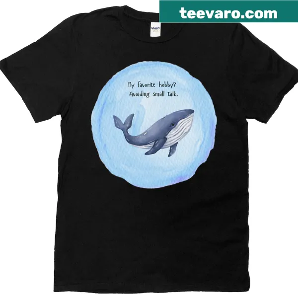 Whale graphic T-shirt with introvert theme