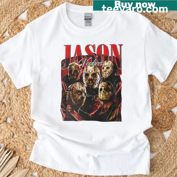 Horror-themed t-shirt featuring Jason Voorhees' hockey mask.