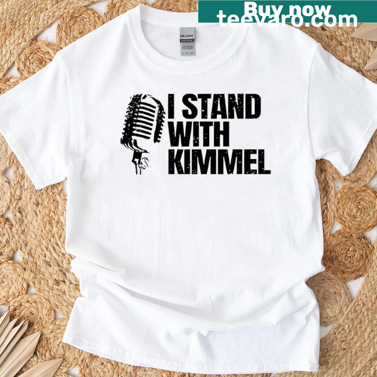 T-shirt featuring Team Kimmel's Free Speech message. — on a men's t-shirt