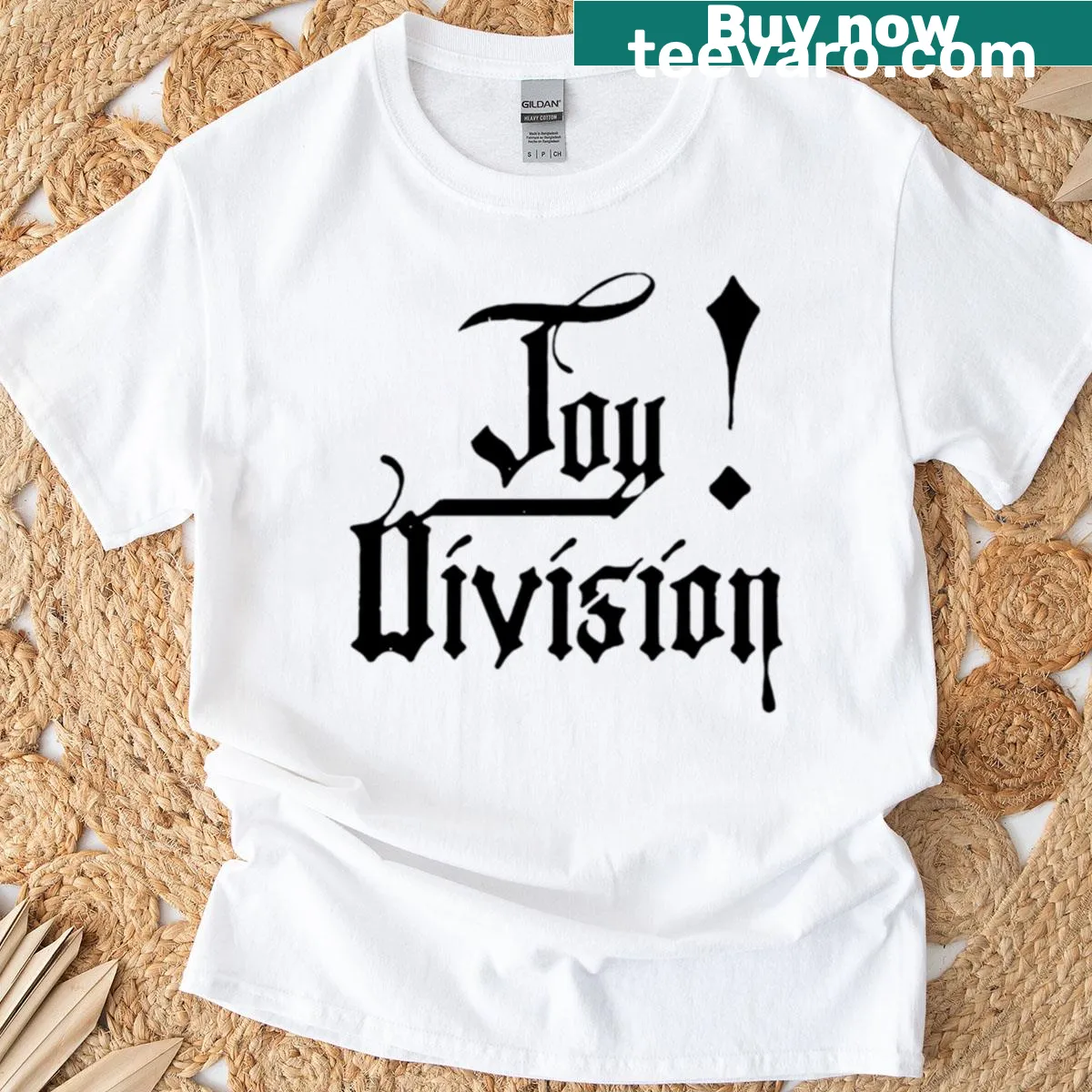 Joy Division T-shirt featuring iconic album artwork — on a men's t-shirt