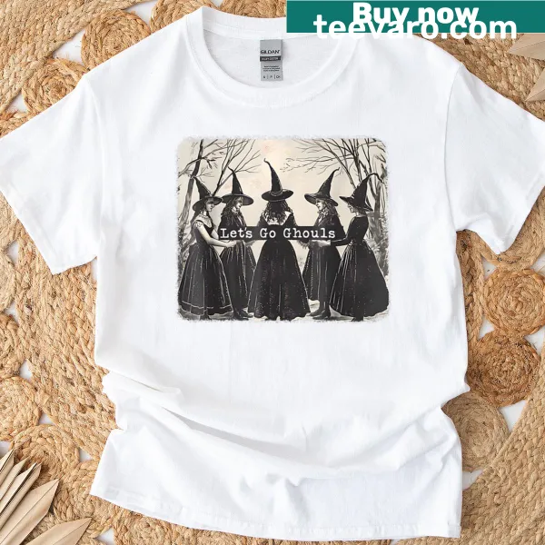 Retro Halloween t-shirt featuring playful ghouls design
