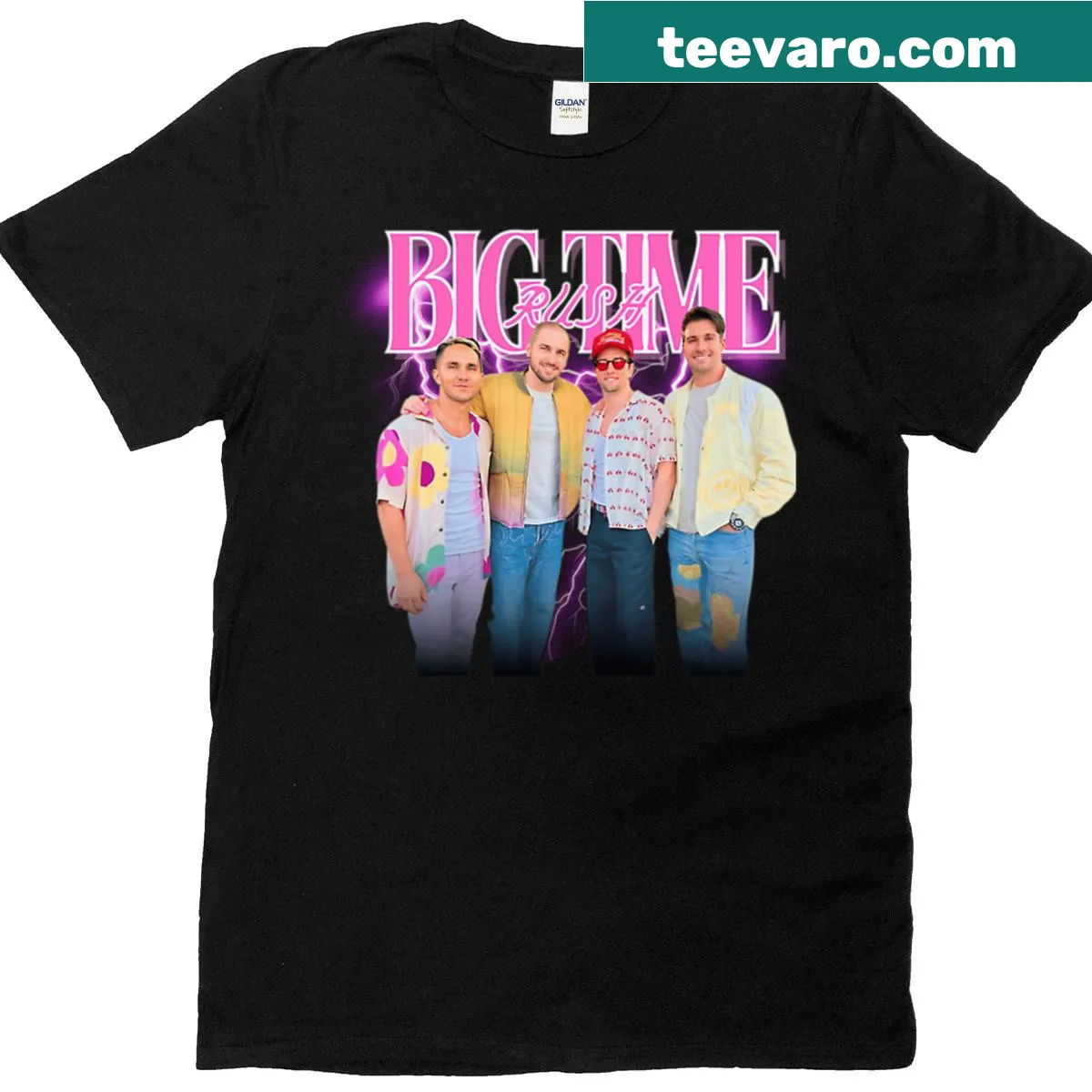 Vintage band logo t-shirt representing concert culture. — on a men's t-shirt