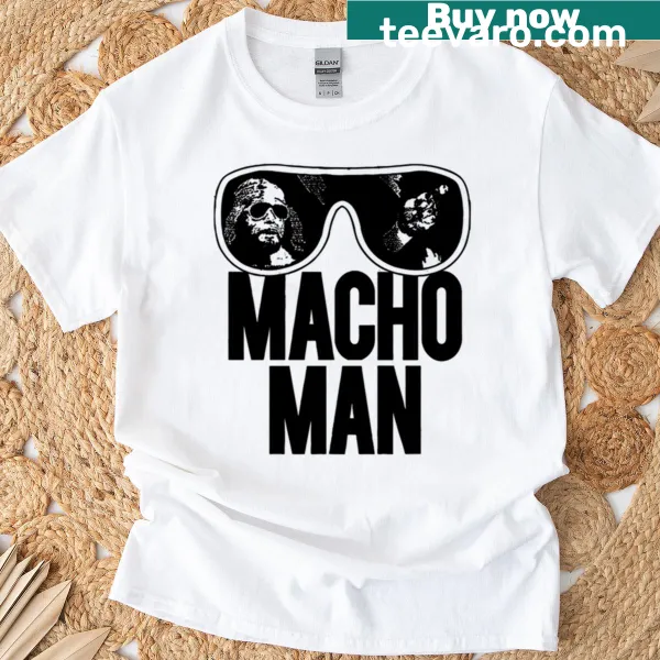 Vintage-style Macho Man T-shirt with humorous graphic