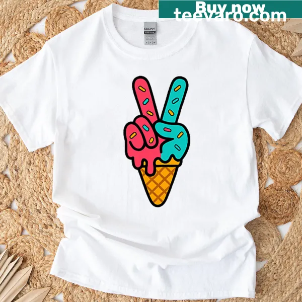 Funny cartoon T-shirt featuring ice cream meme and playful text