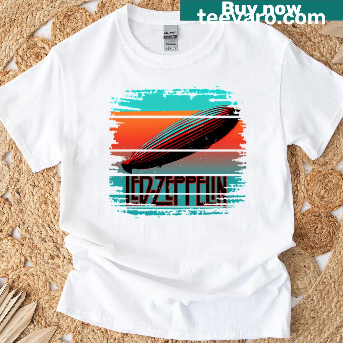 Vintage band album logo on a distressed retro t-shirt — on a men's t-shirt