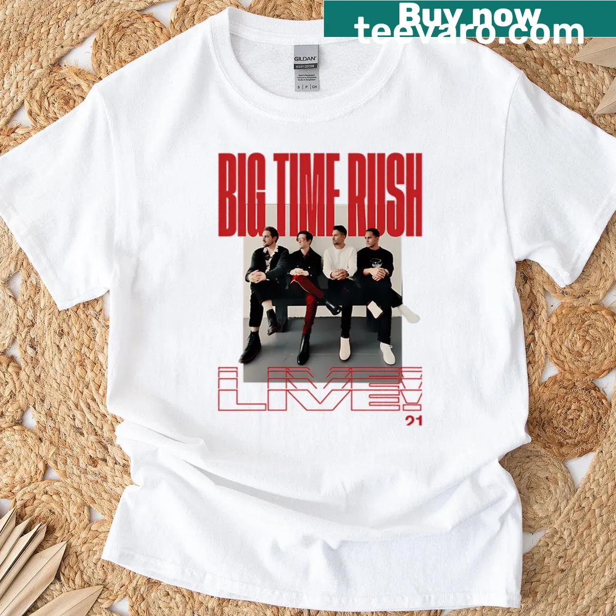 Vintage band concert t-shirt featuring a 2025 concert logo — on a men's t-shirt